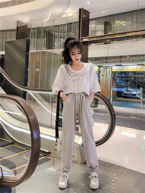 ラインストーン/スパンコール/カジュアル/トップス+パンツ