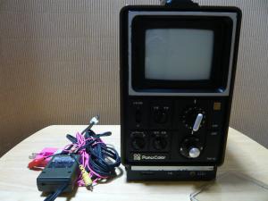 動作品 ナショナルカラーテレビ TH5-X1 と RFコンバータ RFアダプター