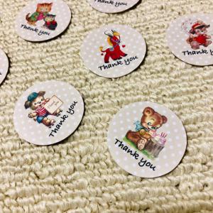 送料無料☆ サンキューシール レトロアニマルB  48枚  thank you