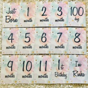 マンスリーカード 水彩 カラフル 15枚セット